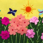 Applique coin purse, 'Butterfly Afternoon' - Andean Folk Art Cotton Applique Change Purse