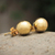 Gold plated stud earrings, 'Andean Sun' - Artisan Made 18k Gold Plated Ball Stud Earrings (image 2) thumbail