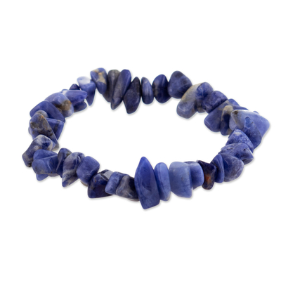 Sodalite stretch bracelet, 'Nature's Harmony' - Sodalite stretch bracelet