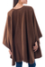 Alpaca blend cloak, 'Lima Glam' - Button-down Cloak in Chocolate Brown from Peru (image 2b) thumbail
