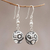 Sterling silver dangle earrings, 'Andean Owl Twins' - Owl Earrings in Sterling Silver from Peru Jewelry (image 2) thumbail