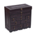 Cedar and leather jewelry box, 'Colonial Damsel' - Cedar and Tooled Leather Jewery Box with 9 Drawers (image 2c) thumbail