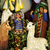 Wood and ceramic nativity scene, 'Christmas Fiesta' - Handmade Andean Retablo Nativity Scene