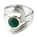 Chrysocolla cocktail ring, 'Teal Embrace' - Artisan Crafted Chrysocolla Cocktail Ring