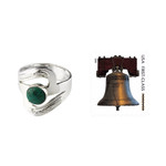 Chrysocolla cocktail ring, 'Teal Embrace' - Artisan Crafted Chrysocolla Cocktail Ring