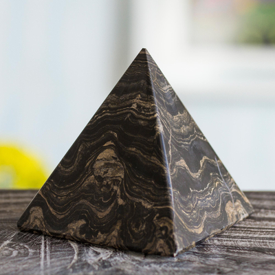 Pirámide de estromatolitos - Escultura fósil de estromatolito de pirámide de piedras preciosas naturales