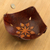 Leather catchall, 'Caramel Star Tattoo' - Fair Trade Floral Tooled Leather Catchall from Peru thumbail