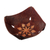 Leather catchall, 'Caramel Star Tattoo' - Fair Trade Floral Tooled Leather Catchall from Peru