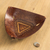 Leather catchall, 'Brown Pyramid Chains' - Artisan Crafted Colonial Inspired Tooled Leather Catchall thumbail