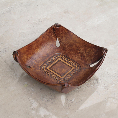 Leather catchall, Brown Lasso