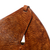 Leather catchall, 'Honey Pyramid Tattoo' - Leather Triangular Catchall Artisan Crafted in Peru