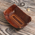Leather catchall, 'Brown Lasso Labyrinth' - Leather Catch All Handcrafted in Peru of Tooled Leather (image 2) thumbail