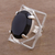 Obsidian cocktail ring, 'Be Bold' - Obsidian Ring Artisan Crafted Sterling Silver Jewelry (image 2) thumbail