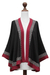 100% alpaca kimono-style cape, 'Baroque Andes' - Genuine Alpaca Kimono-style Cape in Black and Red from Peru (image 2d) thumbail