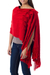 100% alpaca poncho, 'Illusions of Red' - Genuine Alpaca 2-in-1 Poncho and Shawl from Peru (image 2b) thumbail