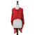 100% alpaca poncho, 'Illusions of Red' - Genuine Alpaca 2-in-1 Poncho and Shawl from Peru (image 2e) thumbail