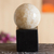 Caramel calcite sphere, 'Cleanse and Protect' - Natural Gemstone Calcite Sphere on Onyx Stand thumbail