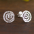 Sterling silver button earrings, 'Andean Cosmos' - Handmade Sterling Silver Button Earrings from Peru (image 2b) thumbail