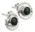 Chrysocolla button earrings, 'Cuzco Aura' - Handmade Sterling Silver Chrysocolla Earrings (image 2b) thumbail