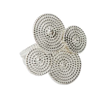 Sterling silver cocktail ring, 'Spiral Connection' - Handmade Sterling Spiral Cocktail Ring