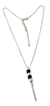 Obsidian lariat necklace, 'Freefall' - Handmade Obsidian Lariat Necklace thumbail