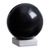 Onyx sphere, 'Night World' - Black Onyx Sphere Sculpture on White Calcite Base (image 2a) thumbail