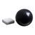 Onyx sphere, 'Night World' - Black Onyx Sphere Sculpture on White Calcite Base (image 2b) thumbail