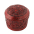 Leather box, 'Andean Secrets' - Round Tooled Leather Box and Lid thumbail