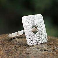 Sterling silver cocktail ring, Vibrant Square