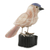 Caramel calcite sculpture, 'Sparrow of Creativity' - Bird Sculpture in Caramel Calcite on Onyx Stand thumbail