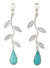 Amazonite dangle earrings, 'Blue Dew' - Amazonite on Sterling Silver Earrings Peruvian Jewelry thumbail