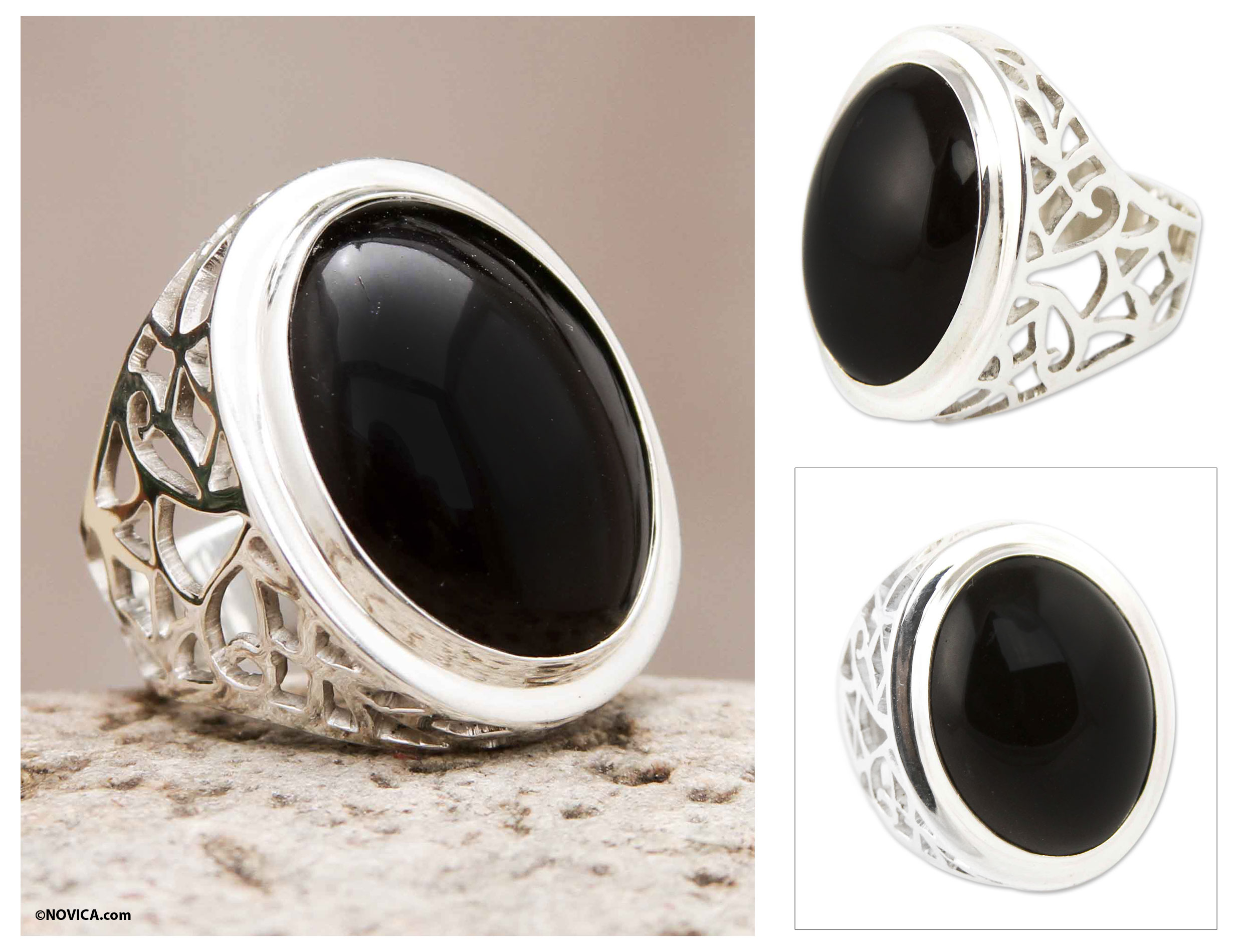 The Obsidian Noir Black Titanium Ring