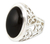 Obsidian cocktail ring, 'Lima Soul' - Obsidian Ring Sterling Silver Artisan Jewelry thumbail