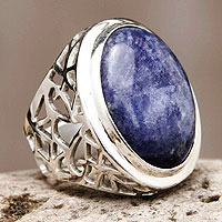 Sodalite cocktail ring, 'Lima Soul'