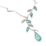 Amazonite Y-necklace, 'Blue Dew' - Amazonite on Sterling Silver Necklace Peruvian Jewelry