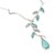 Amazonite Y-necklace, 'Blue Dew' - Amazonite on Sterling Silver Necklace Peruvian Jewelry (image 2c) thumbail