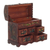 Wood and leather jewelry box, 'Golden Bird' - Colonial Hand Tooled Leather 5 Drawer Jewelry Box (image 2f) thumbail
