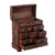 Wood and leather jewelry box, 'Bird of Paradise' - Colonial Hand Tooled Leather Jewelry Chest
