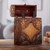 Mohena and leather wine case, 'Colonial Vineyard' - Handcrafted Tooled Leather Wine Case (image 2b) thumbail