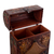 Mohena and leather wine case, 'Colonial Vineyard' - Handcrafted Tooled Leather Wine Case (image 2g) thumbail