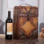 Mohena and leather wine case, 'Colonial Vineyard' - Handcrafted Tooled Leather Wine Case (image 2j) thumbail