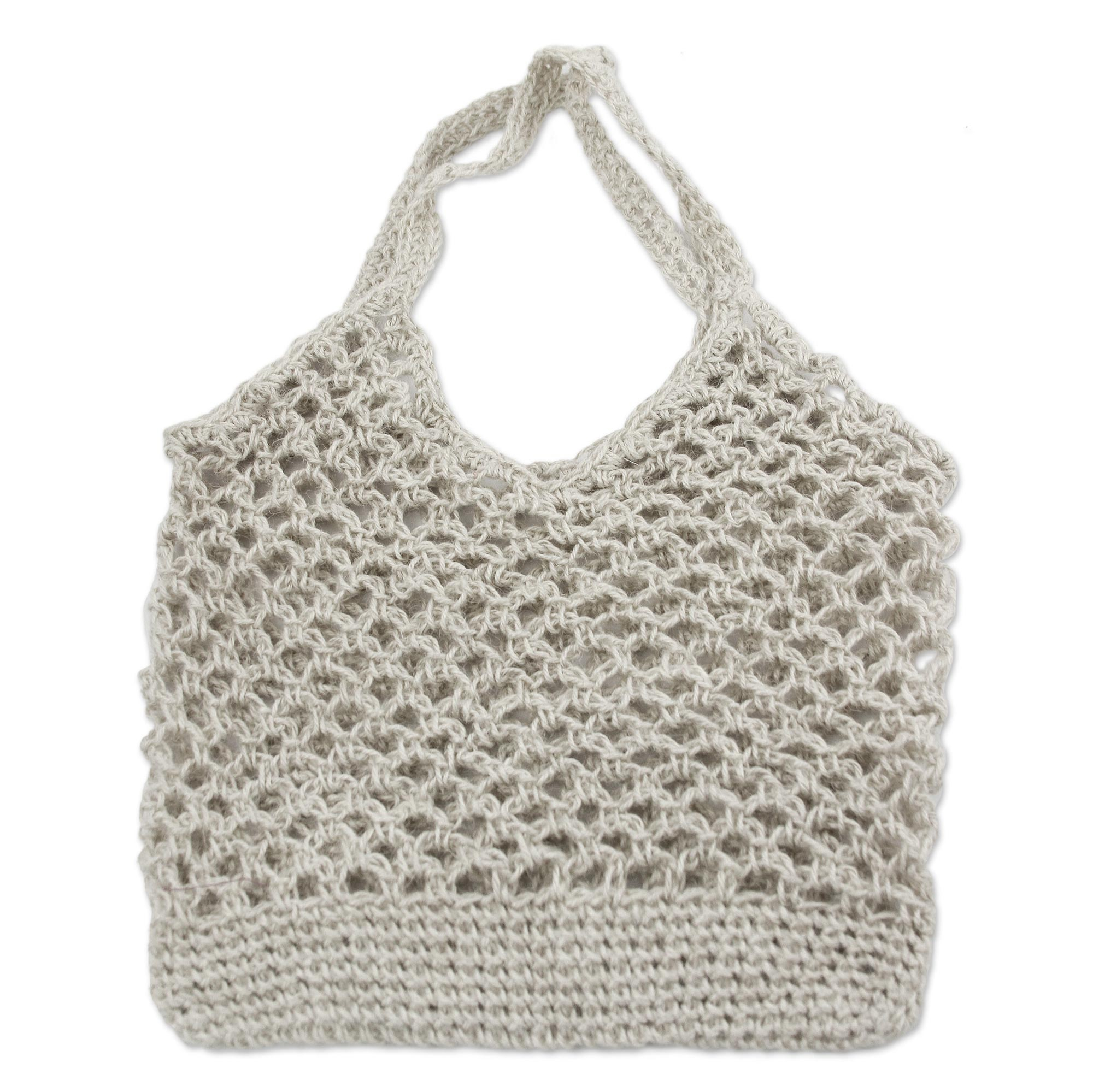 UNICEF Market | Artisan Crafted Ivory Jute Crocheted Shoulder Bag ...