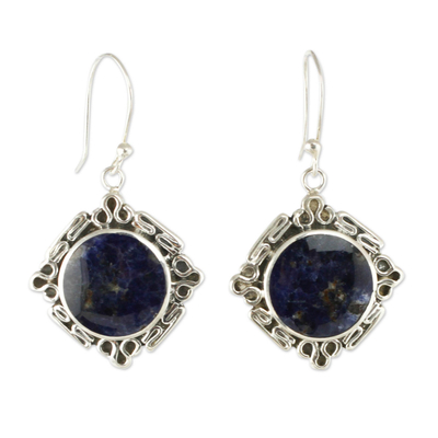 Artisan Crafted Silver and Sodalite Dangle Earrings