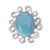 Amazonite cocktail ring, 'Ocean Bloom' - Amazonite on Sterling Silver Ring from Peru (image 2a) thumbail
