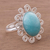 Amazonite cocktail ring, 'Ocean Bloom' - Amazonite on Sterling Silver Ring from Peru (image 2b) thumbail
