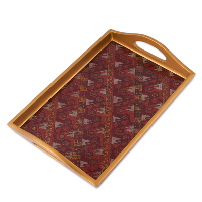 Painted Glass Handcrafted Copper Color Tray