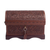 Leather and mohena wood jewelry box, 'Treasure Chest' - Peruvian Tooled Leather Chest for Jewelry (image 2c) thumbail