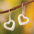 Sterling silver heart earrings, 'Love's Anchor' - Fair Trade Jewelry Sterling Silver Earrings (image 2) thumbail