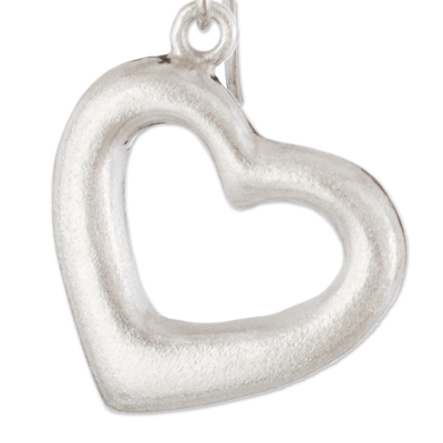Pendientes corazón de plata de primera ley - Pendientes de plata esterlina de joyería de comercio justo