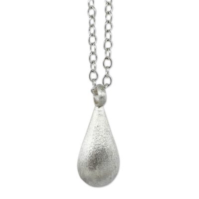 Sterling silver pendant necklace, 'Moon Drop' - Fair Trade jewellery Sterling Silver Necklace